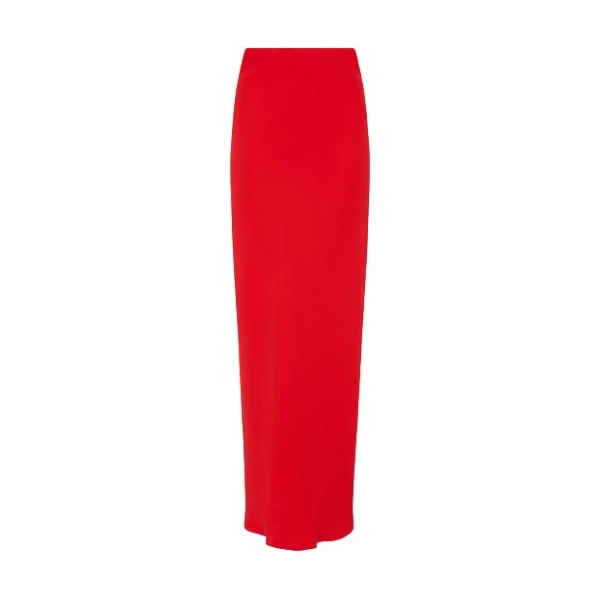Red Crepe Bias Skirt