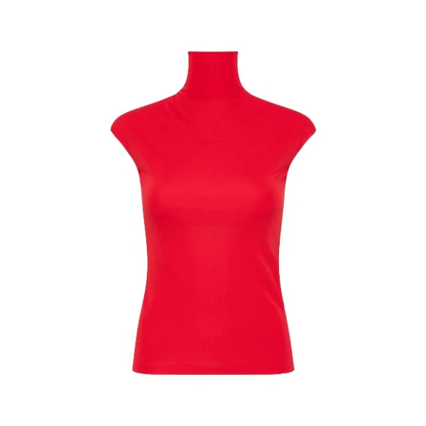 Red Matte Jersey Extended Polo