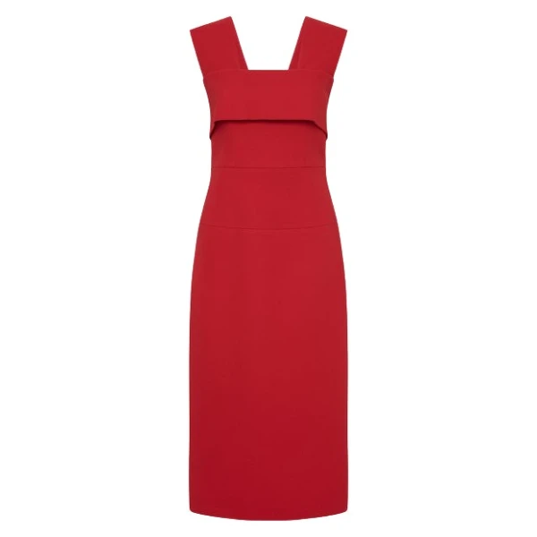 Scarlet Crepe La Banda Midi Dress