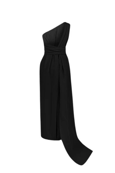 Dice-Kayek-Black-Off-the-Shoulder-Dress53716_nobg Black Off the Shoulder Dress - Image 1