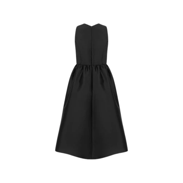 Rose Embroidered Black Dress