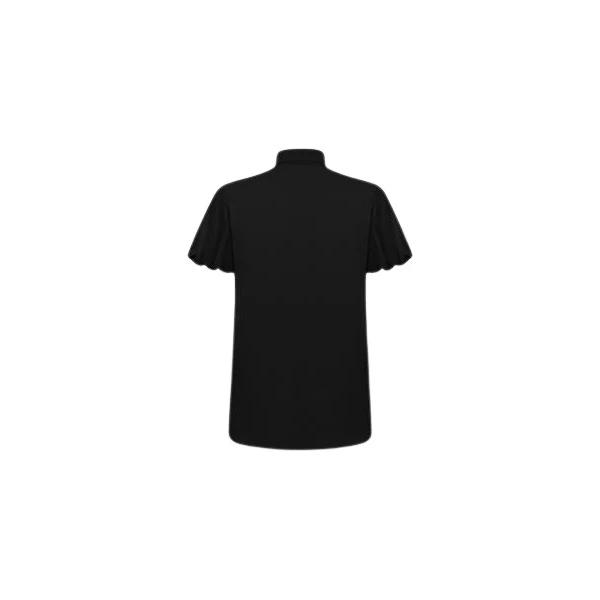 Rose Embroidered Black Silk Shirt
