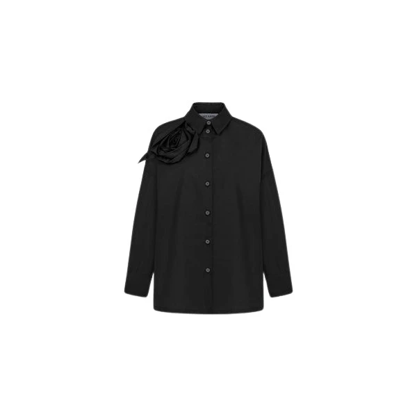 Rose Embroidered Poplin Shirt