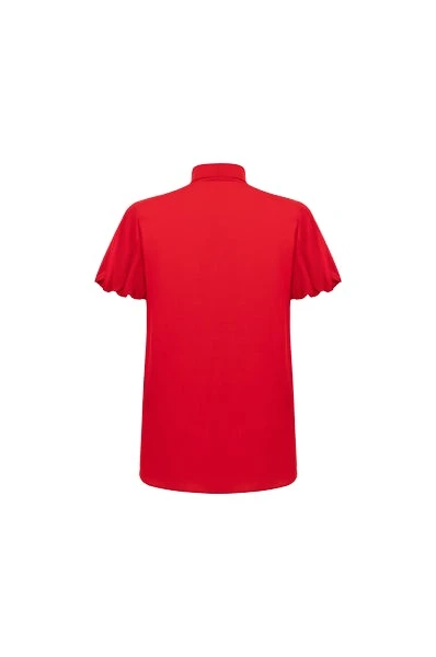 Dice-Kayek-Rose-Embroidered-Red-Silk-Shirt23816_nobg Rose Embroidered Red Silk Shirt - Image 1