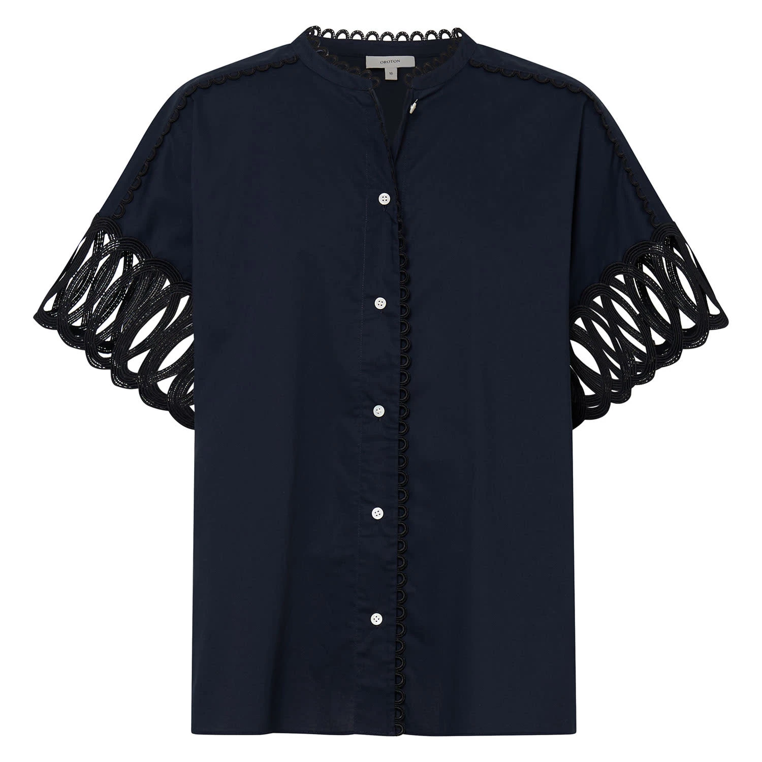 Oroton-Lace-Trim-Blouse Oroton Clothing