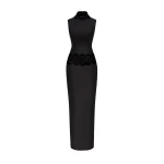 Rasario-Crepe-And-Lace-Maxi-Dress Rasario Crepe And Lace Maxi Dress