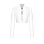 Rasario-Cropped-Printed-Satin-Jacket-With-Cutouts Rasario Cropped Printed Satin Jacket With Cutouts