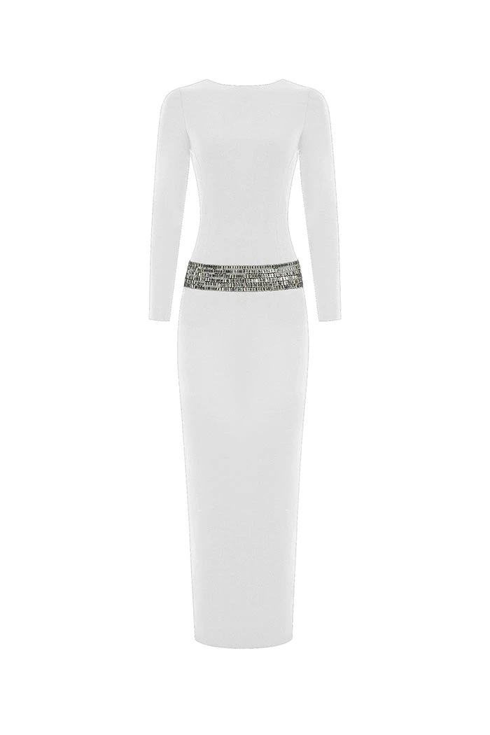 Rasario-Crystal-Embellished-Crepe-Maxi-Dress-With-An-Opened-Back Rasario Crystal Embellished Crepe Maxi Dress With An Opened Back