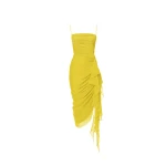 Rasario-Draped-Chiffon-Long-Midi-Dress-With-Ruffle Rasario Draped Chiffon Long Midi Dress With Ruffle