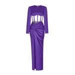 Rasario-Draped-Satin-Corset-Dress-With-Long-Sleeves Rasario Draped Satin Corset Dress With Long Sleeves