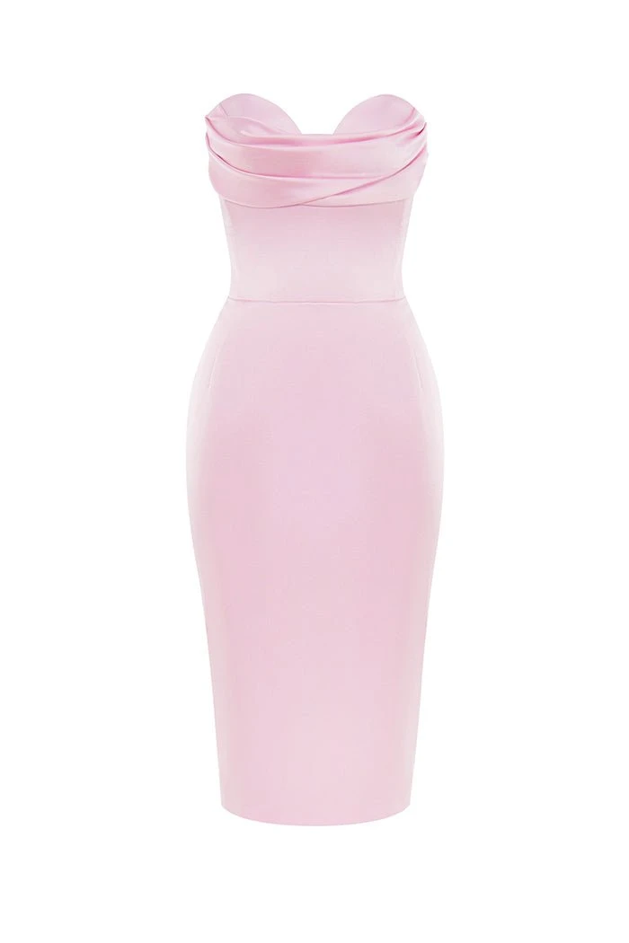 Rasario-Draped-Satin-Corset-Midi-Dress Rasario Draped Satin Corset Midi Dress