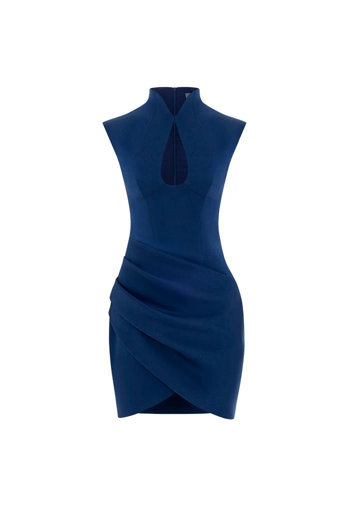 Rasario-Draped-Satin-Mini-Dress-With-Cutouts Rasario Draped Satin Mini Dress With Cutouts