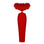 Rasario-Fringe-Crepe-Maxi-Dress-With-Cutouts Rasario Fringe Crepe Maxi Dress With Cutouts