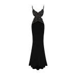 Rasario-Satin-And-Lace-Maxi-Dress-With-Cutouts Rasario Satin And Lace Maxi Dress With Cutouts