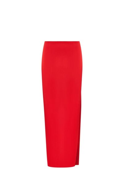 Rasario Satin Maxi Skirt With A Side Slit