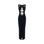 Rasario-Velvet-Maxi-Dress-With-Bows-And-Cutouts Rasario Velvet Maxi Dress With Bows And Cutouts