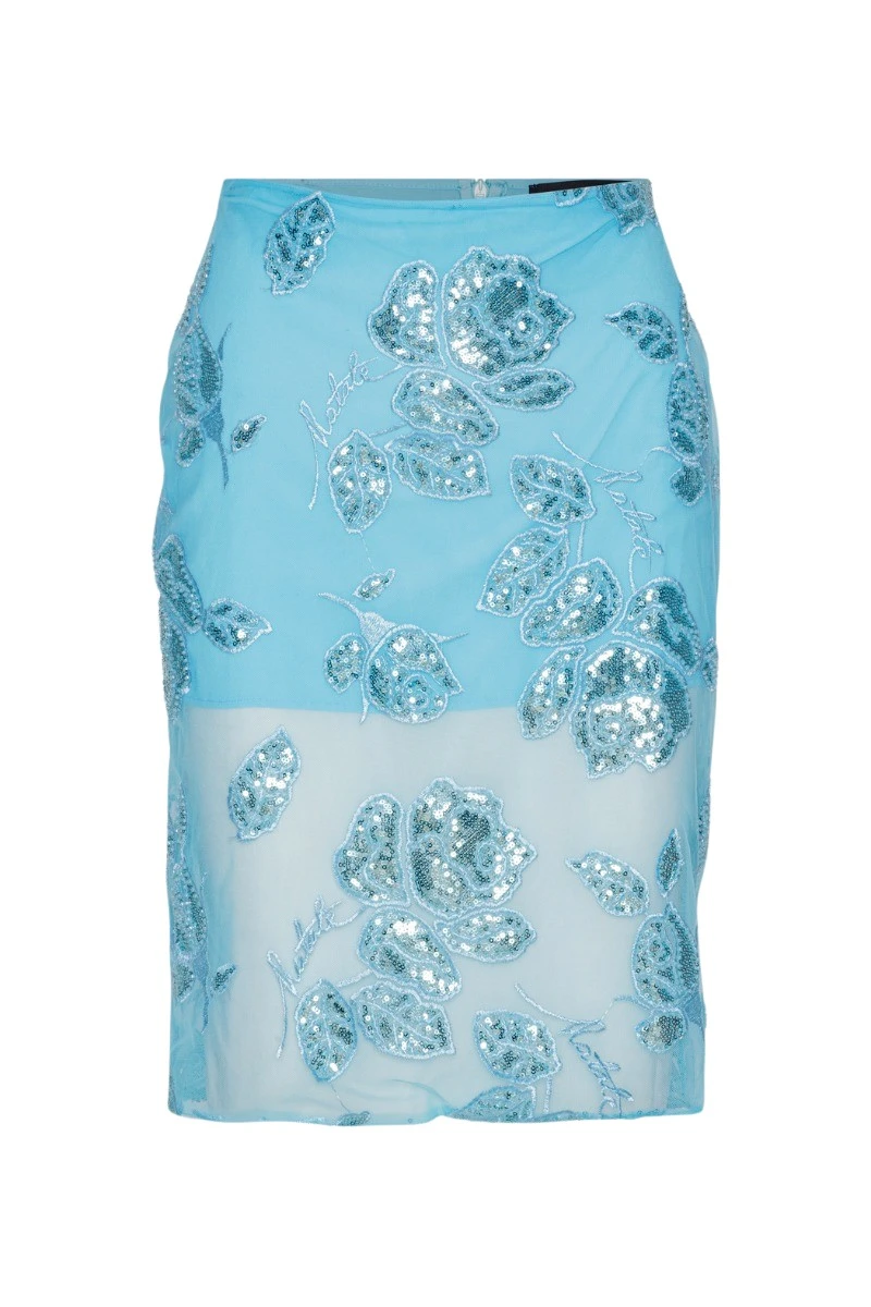 Rotate-Birger-Christensen-Beaded-Pencil-Skirt-Blue13895_nobg Beaded Pencil Skirt Blue - Image 1