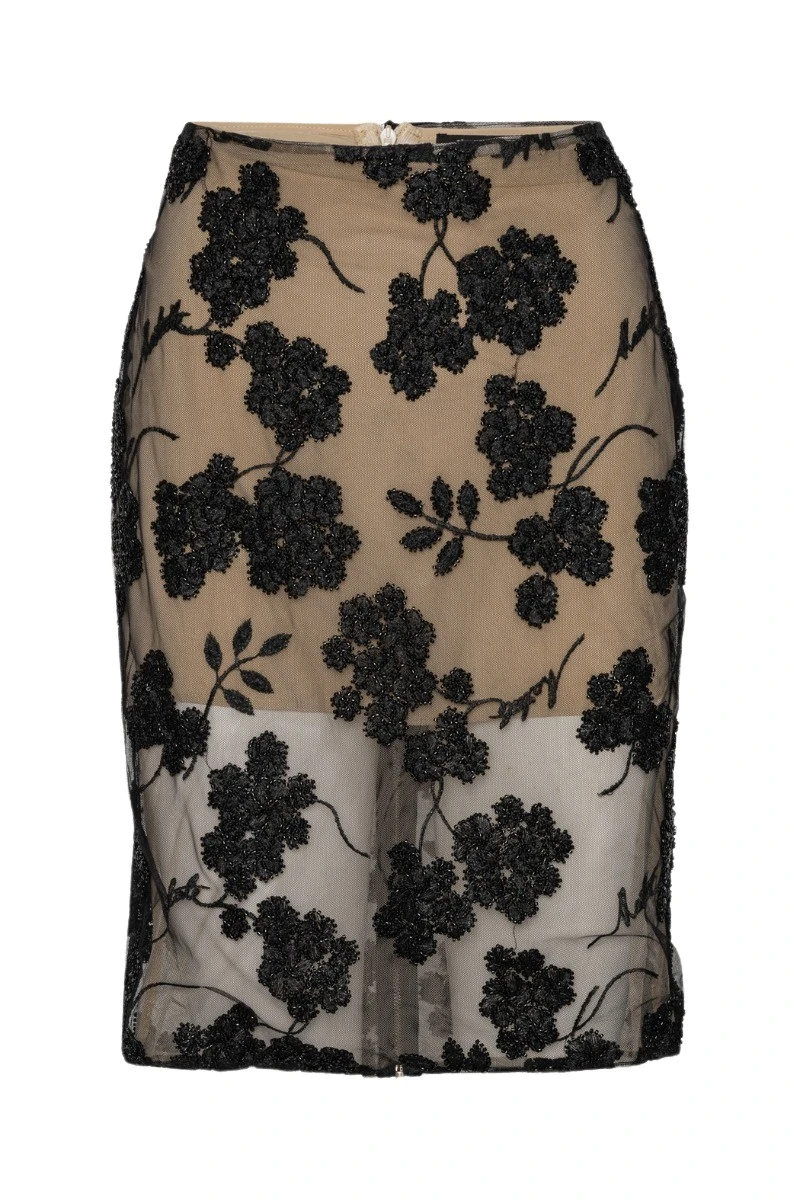 Rotate-Birger-Christensen-Flower-Beads-Pencil-Skirt-Black31674_nobg Flower Beads Pencil Skirt Black - Image 1