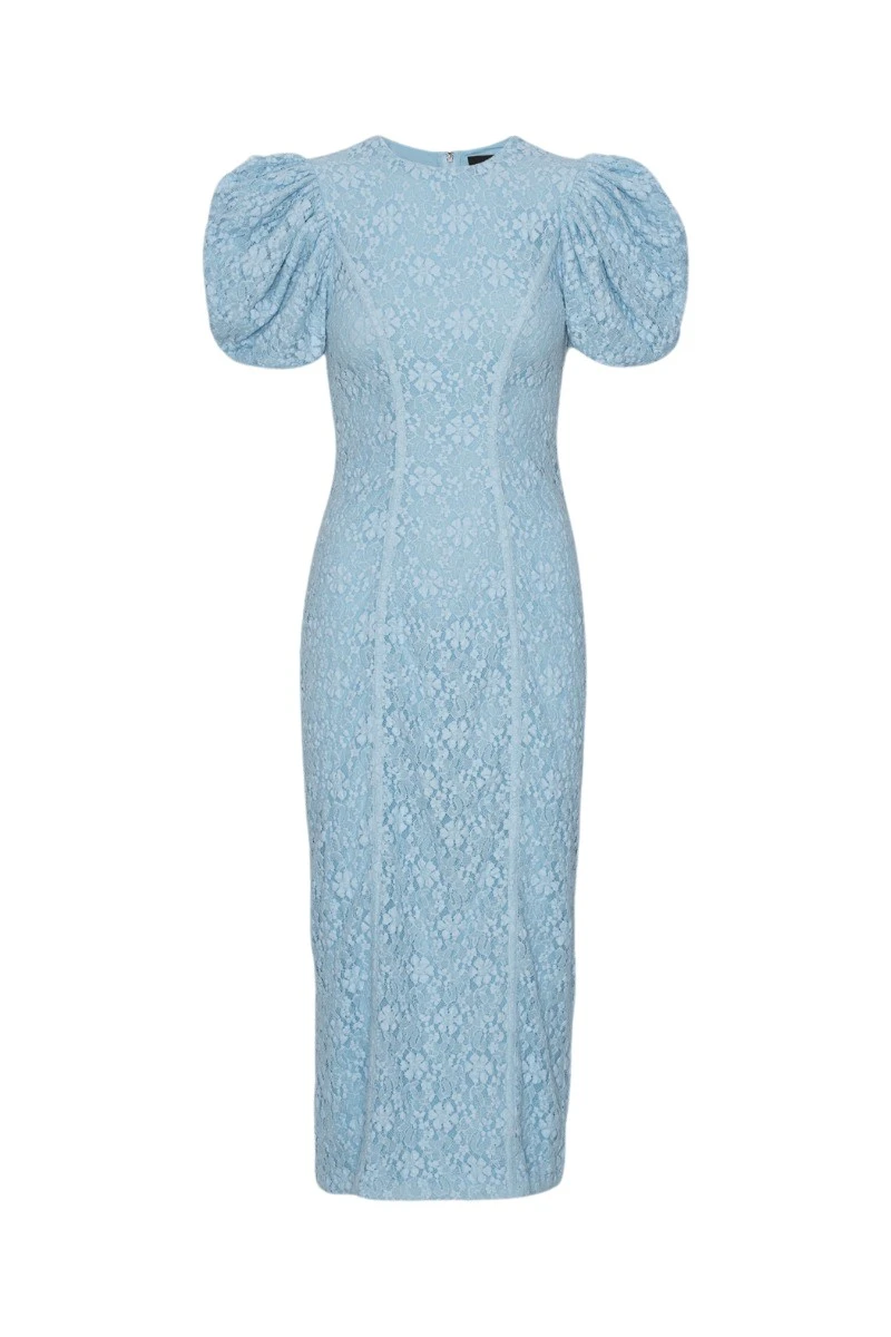 Rotate-Birger-Christensen-Lace-Midi-Fitted-Dress-Blue95735_nobg Lace Midi Fitted Dress Blue - Image 1