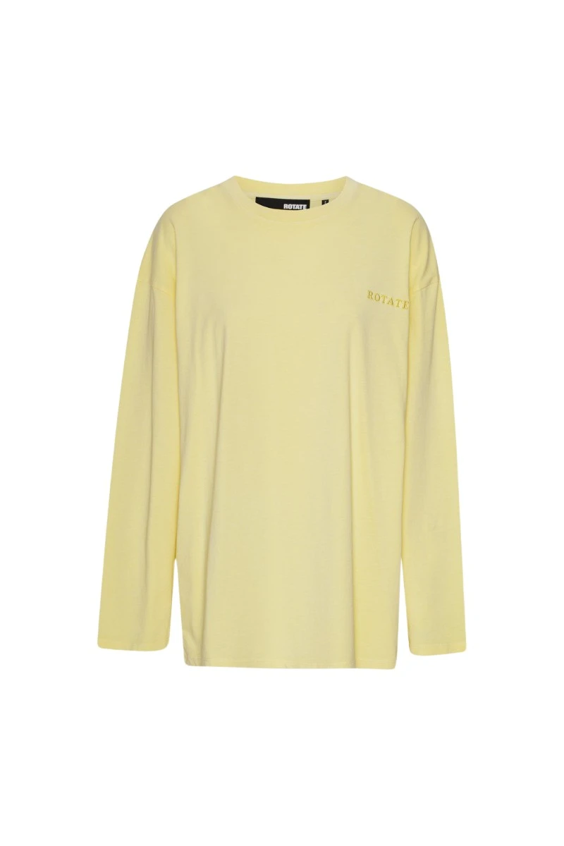 Rotate-Birger-Christensen-Long-Sleeve-T-Shirt-Yellow21611_nobg Long Sleeve T-Shirt Yellow - Image 1
