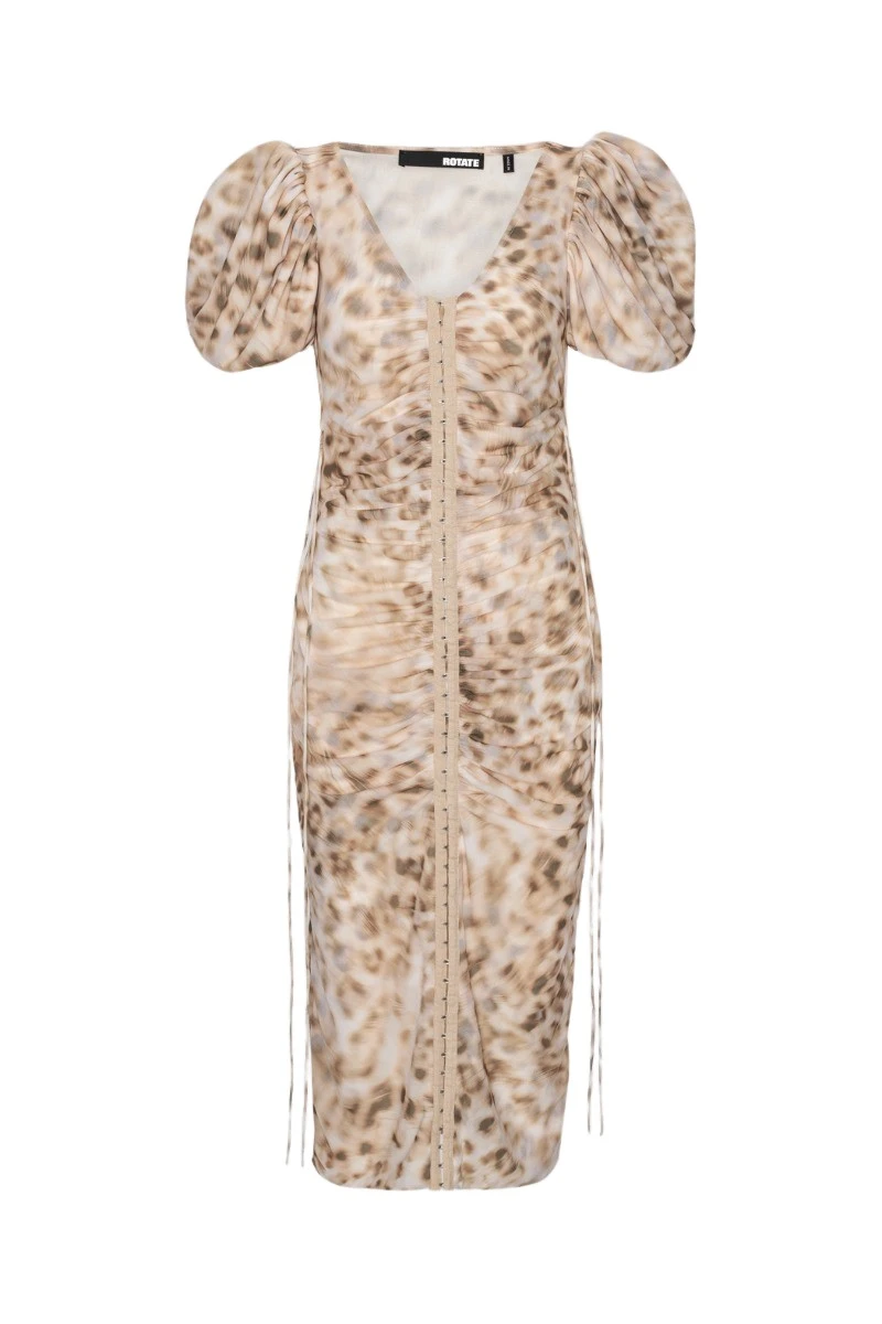 Rotate-Birger-Christensen-Midi-V-Neck-Dress-Leopard-Print17860_nobg Midi V-Neck Dress Leopard Print - Image 1