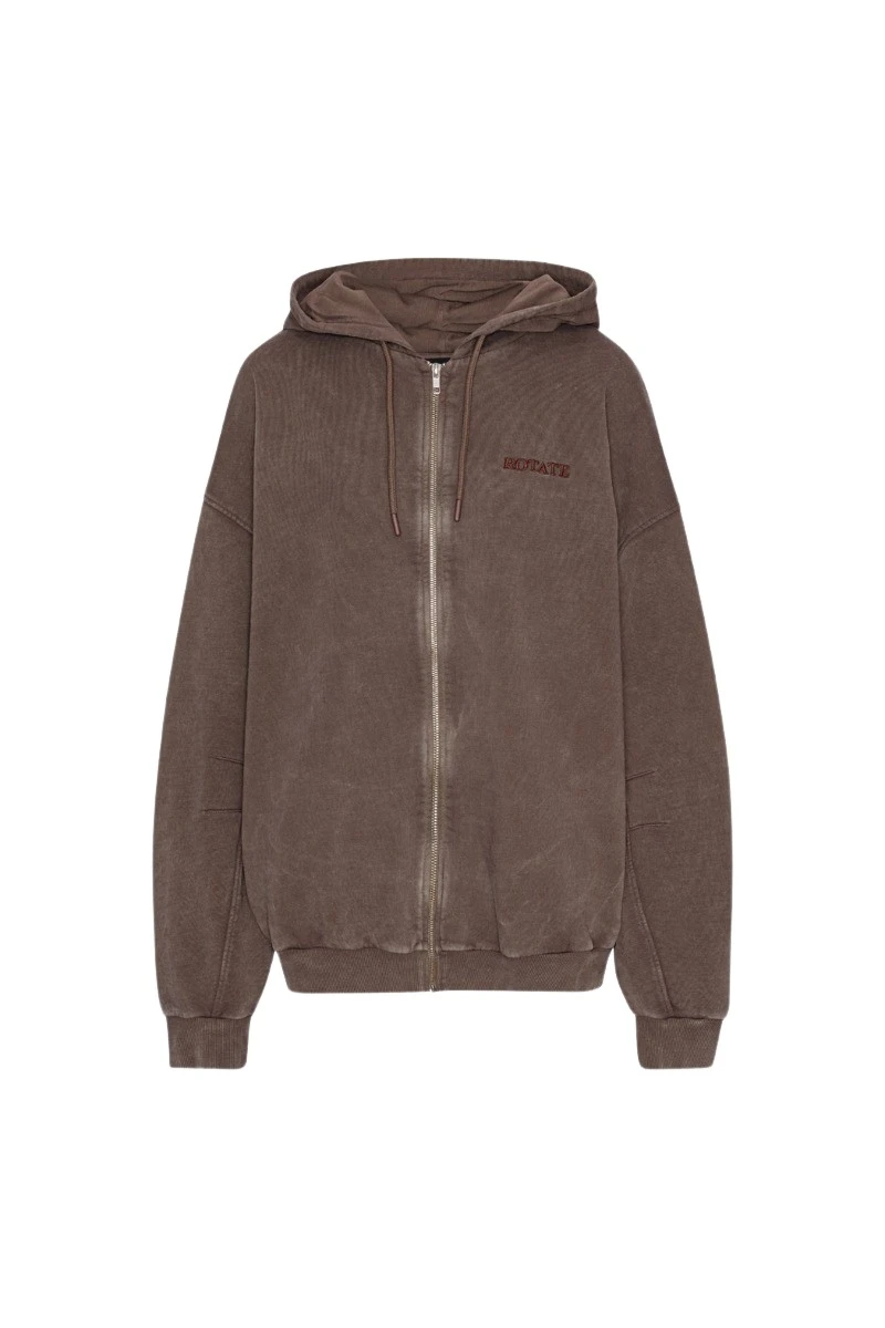 Rotate-Birger-Christensen-Oversized-Sweat-Hoodie-Brown53188_nobg Oversized Sweat Hoodie Brown - Image 1