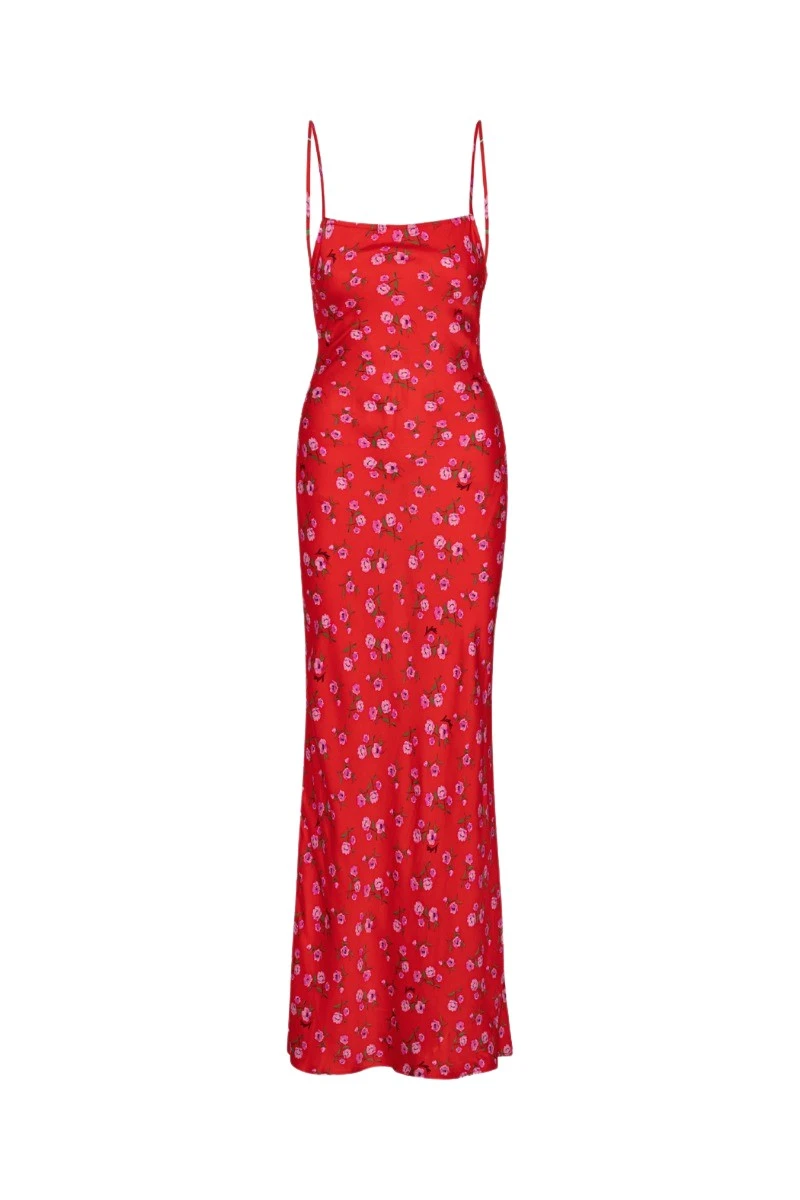 Rotate-Birger-Christensen-Printed-Maxi-Dress-Red76123_nobg Printed Maxi Dress Red - Image 1