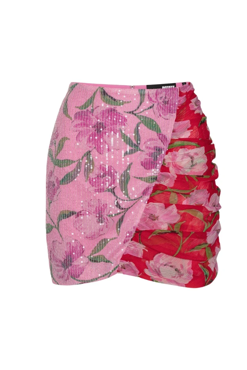 Rotate-Birger-Christensen-Printed-Mini-Skirt-Pink13684_nobg Printed Mini Skirt Pink - Image 1