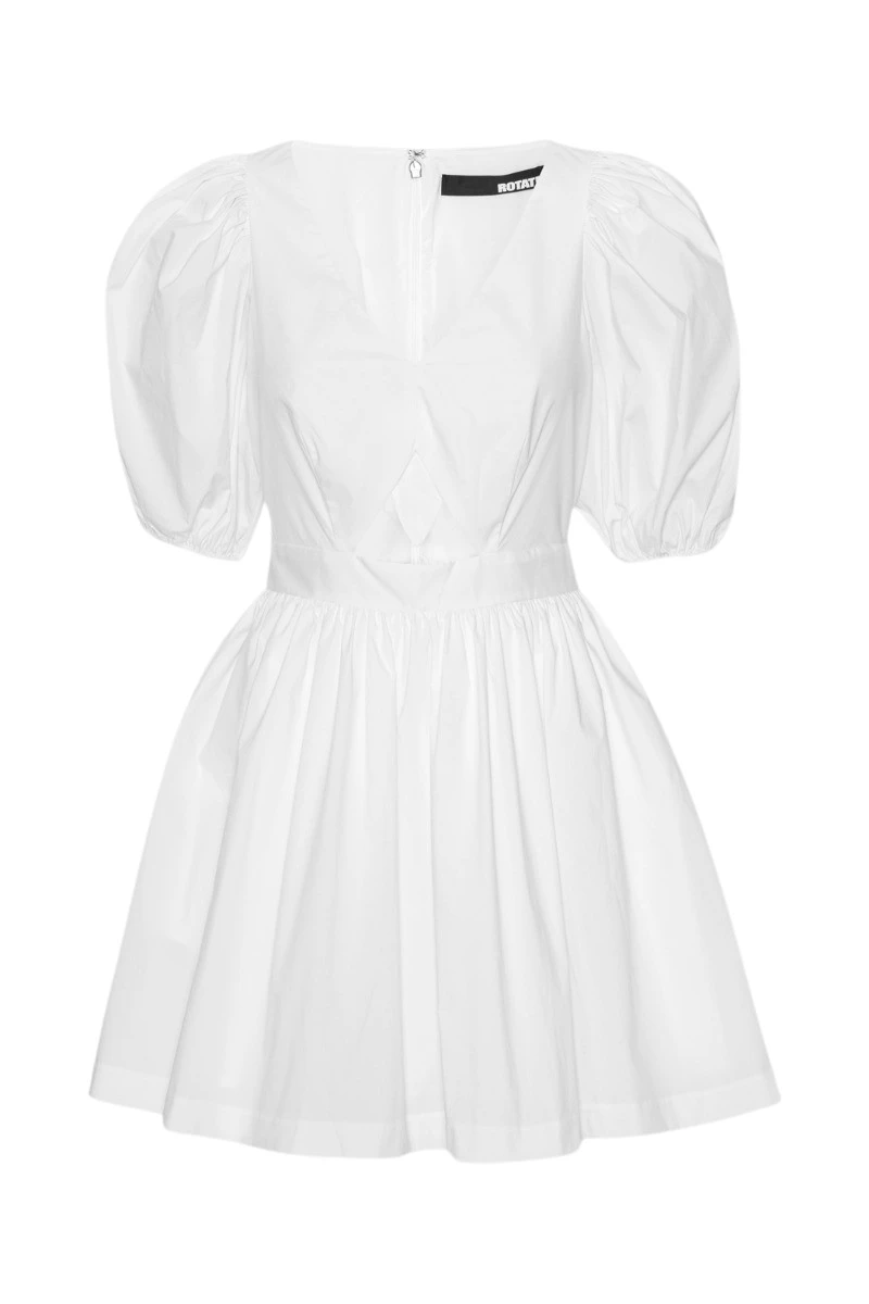 Rotate-Birger-Christensen-Puff-Sleeve-Mini-Dress-Bright-White81544_nobg Puff Sleeve Mini Dress Bright White - Image 1