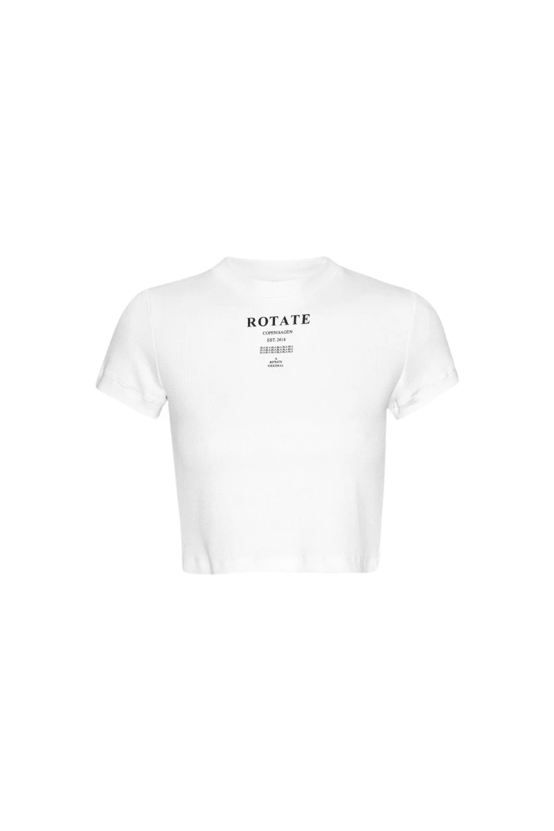 Rotate-Birger-Christensen-Ribbed-Cropped-T-Shirt-Bright-White22381_nobg Ribbed Cropped T-Shirt Bright White - Image 1