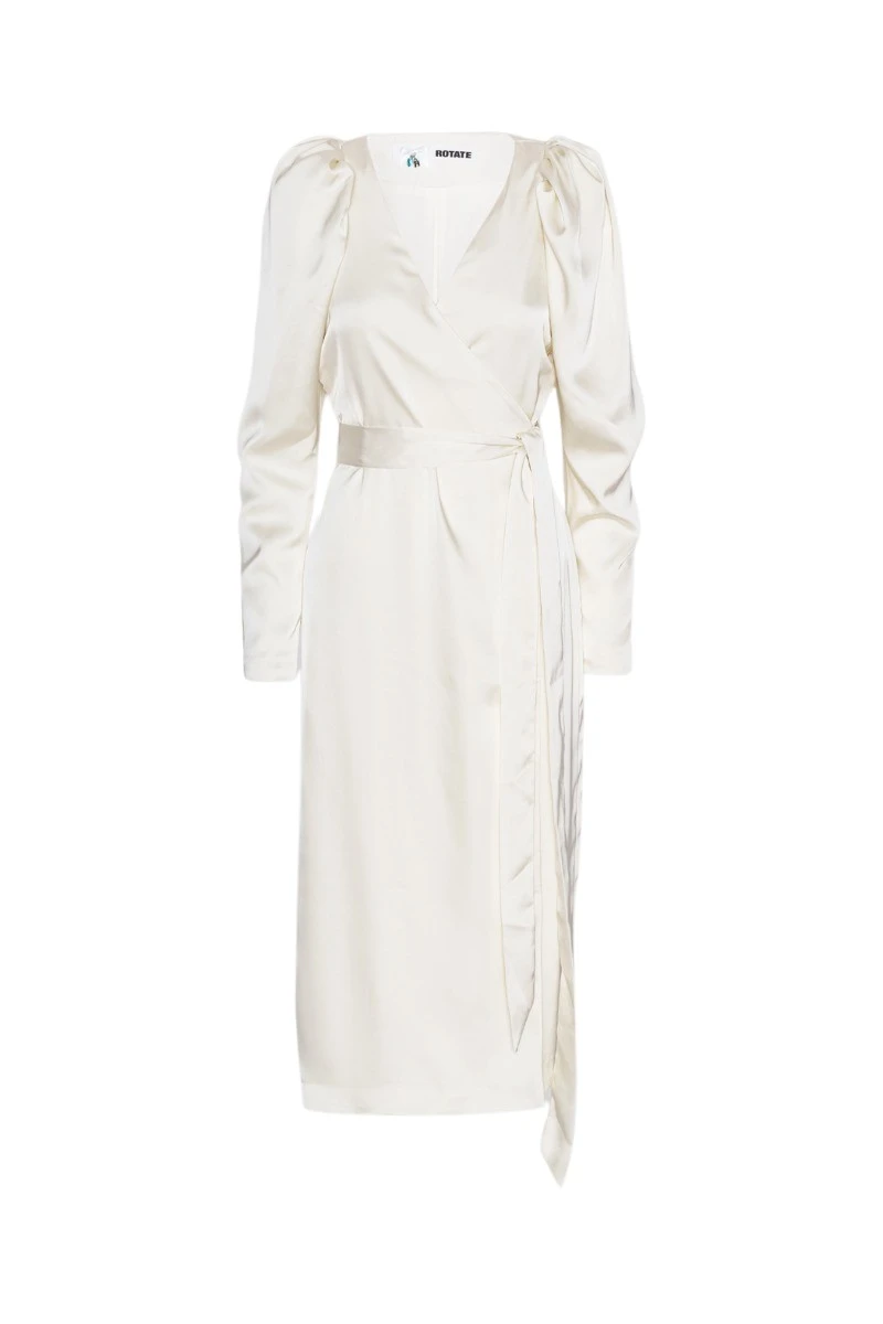 Rotate-Birger-Christensen-Satin-Midi-Wrap-Dress-Egret85857_nobg Satin Midi Wrap Dress Egret - Image 1