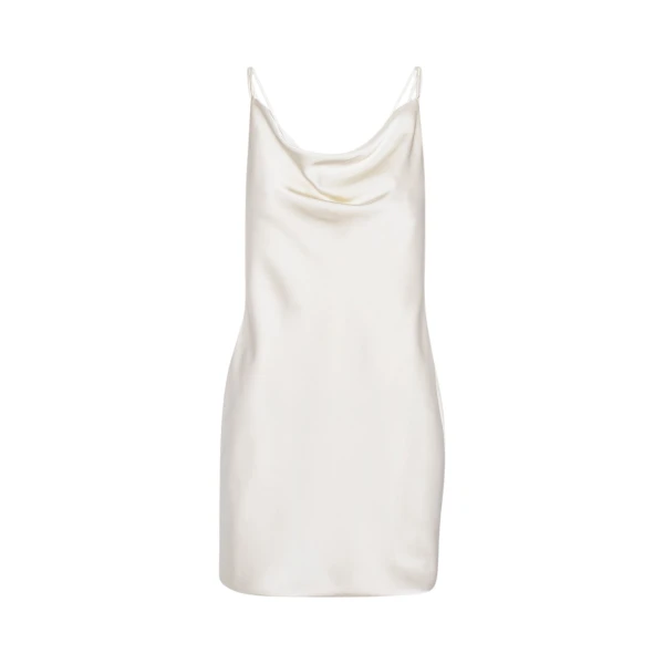 Satin Mini Slip Dress Egret