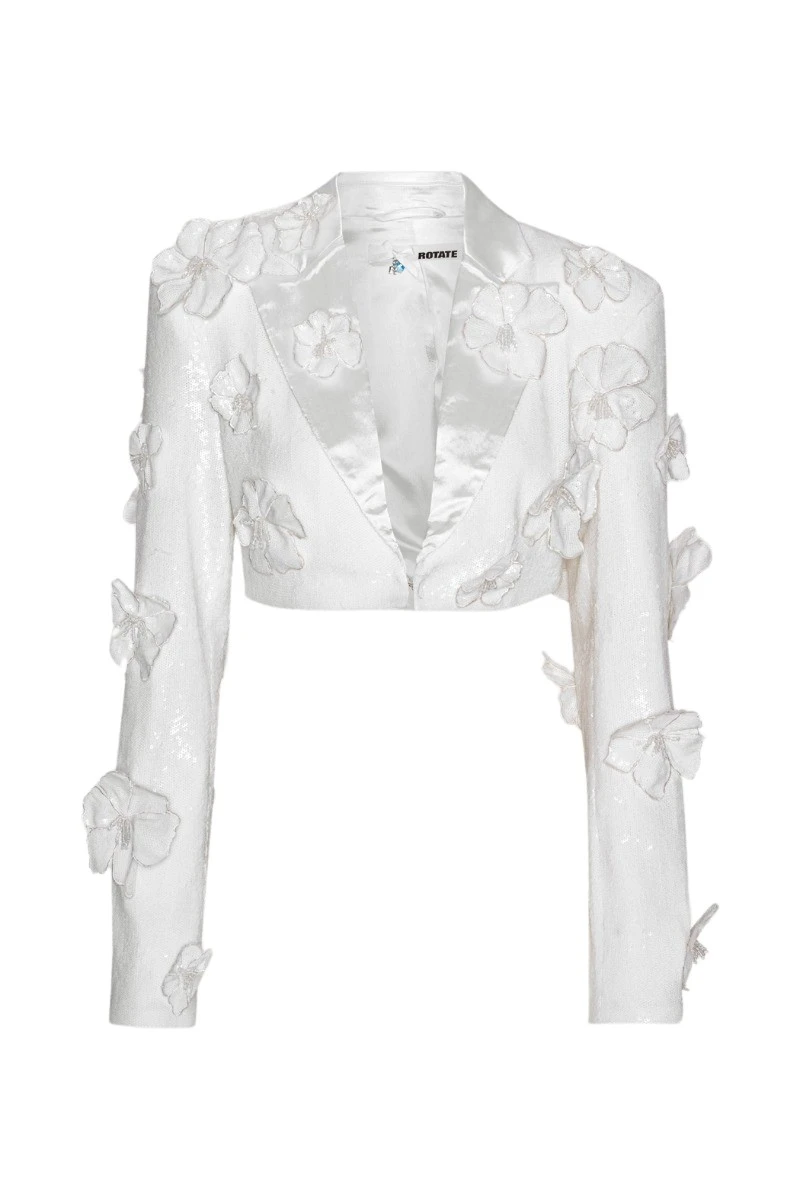 Rotate-Birger-Christensen-Sequin-Flower-Blazer-Egret77460_nobg Sequin Flower Blazer Egret - Image 1