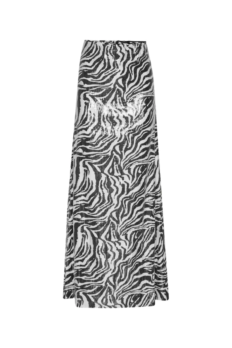 Rotate-Birger-Christensen-Sequins-Maxi-Skirt-Zebra-Print22367_nobg Sequins Maxi Skirt Zebra Print - Image 1