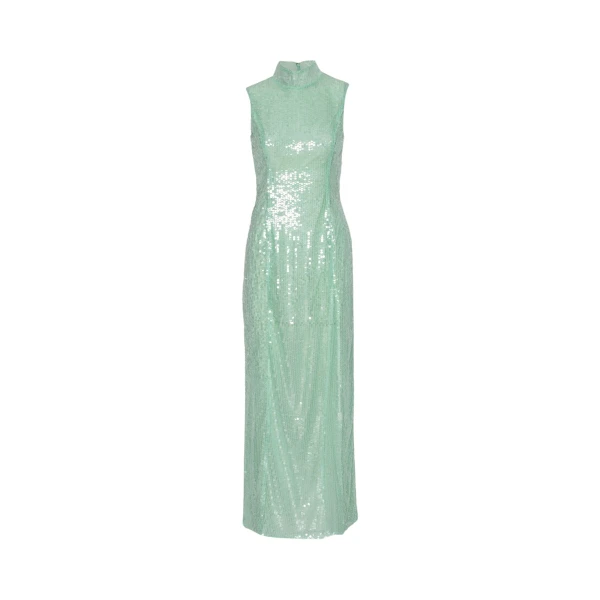 Sequins Midi Slit Dress Mint Green