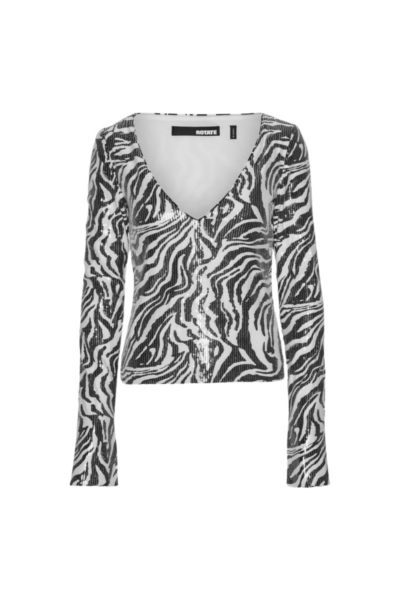 Sequins T-Shirt Zebra Print