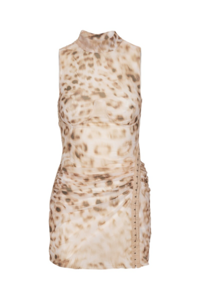 Sleeveless Long Top Leopard Print