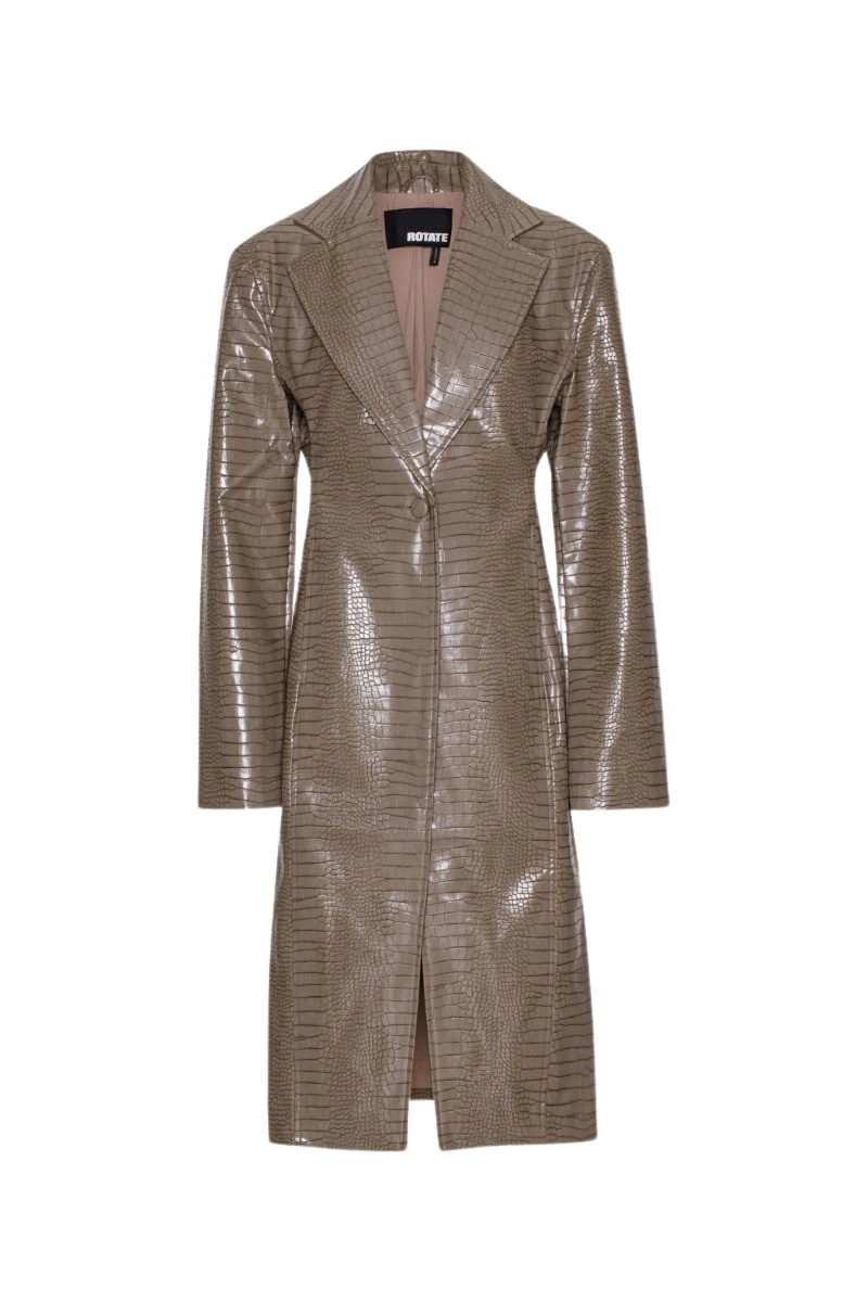 Rotate-Birger-Christensen-Textured-Fitted-Coat-Brown71736_nobg Textured Fitted Coat Brown - Image 1