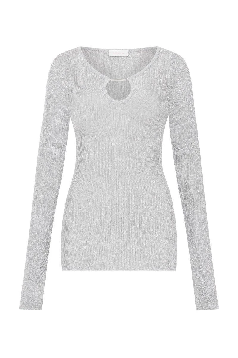 Sass and Bide Silver Lining Rib Knit Top Sass and Bide