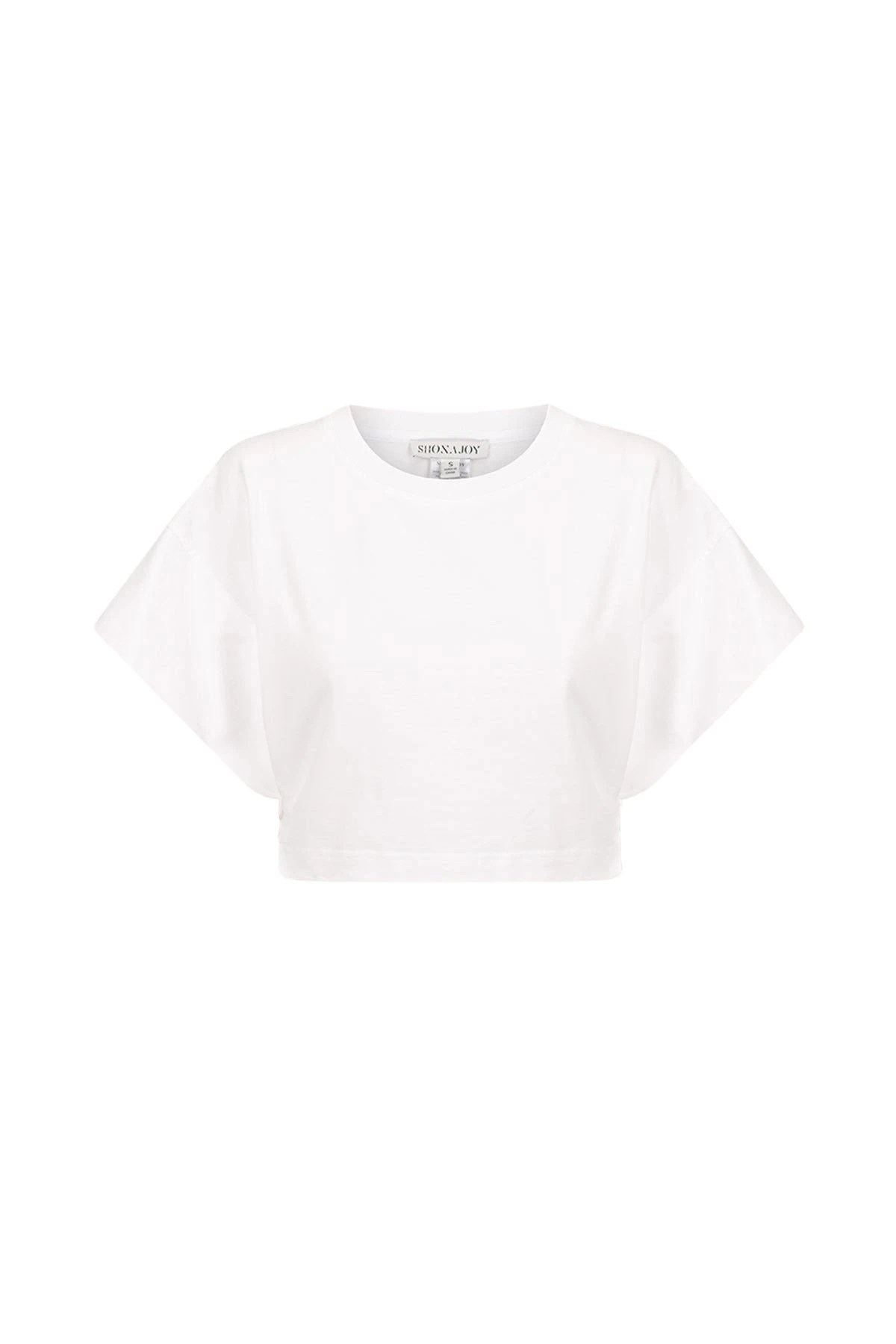 Shona-Joy-Alda-Open-Back-Drawstring-Crop-T-Shirt-White26501_nobg Alda Open Back Drawstring Crop T Shirt - White - Image 1