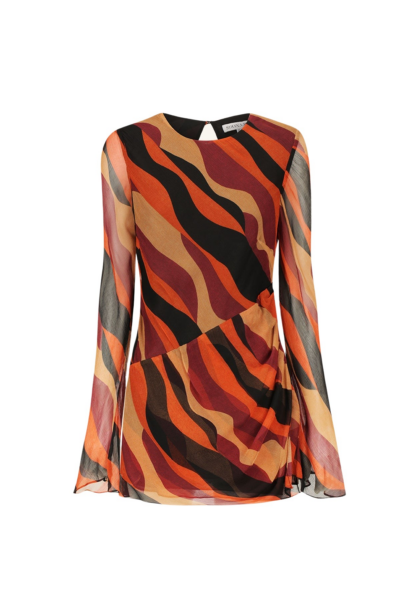 Anita Long Sleeve Gathered Mini Dress