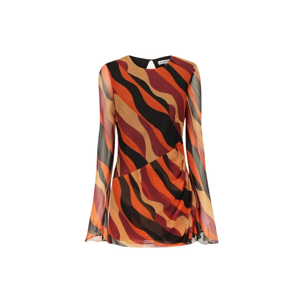 Anita Long Sleeve Gathered Mini Dress