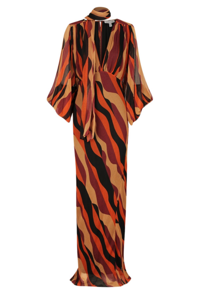 Anita Plunge Balloon Sleeve Maxi Dress