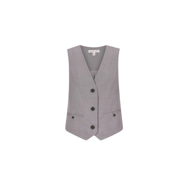 Asher Oversized Tailored Vest - Steel Grey
