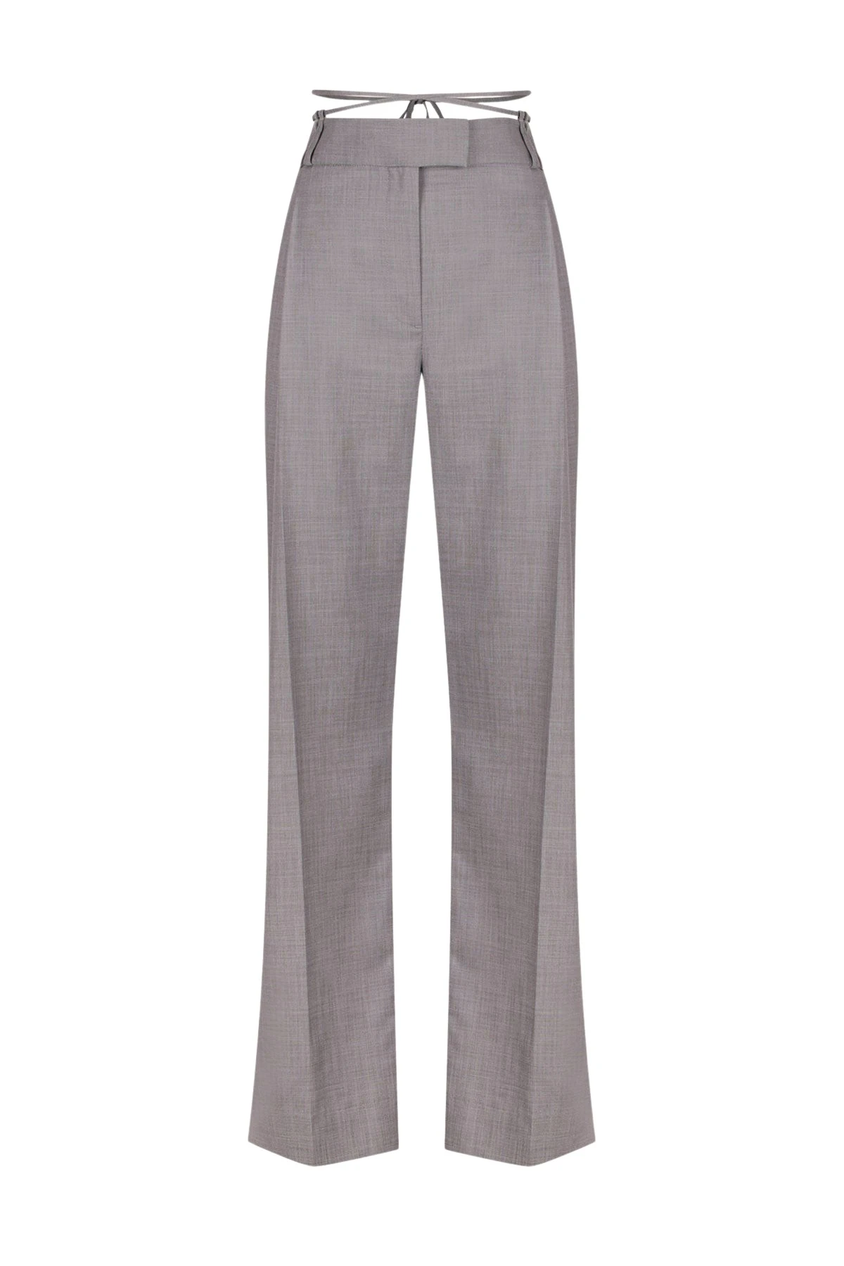 Shona-Joy-Asher-Pleat-Front-Pant-With-Tie-Steel-Grey-698024_nobg Asher Pleat Front Pant With Tie - Steel Grey - Image 1