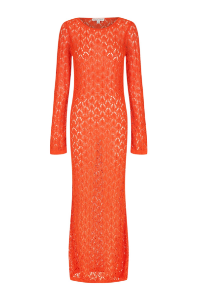 Avery Flared Sleeve Open Back Maxi Dress - Hibiscus