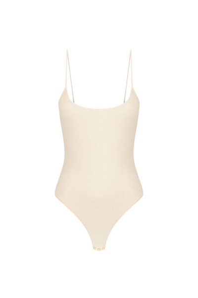 Beau Scoop Neck Bodysuit - Macadamia