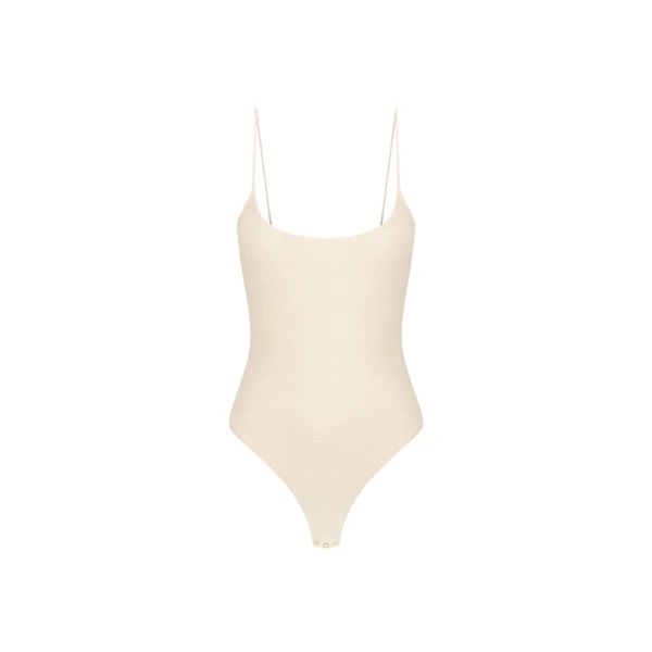 Beau Scoop Neck Bodysuit - Macadamia