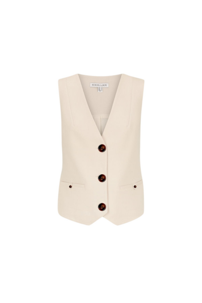 Irena Oversized Tailored Vest - Bone