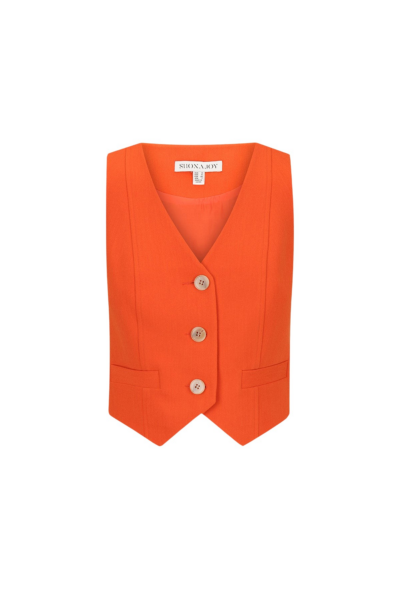 Irena Tailored Fitted Vest - Hibiscus